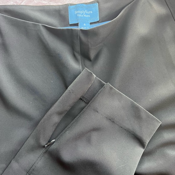 Simply Vera by Vera Wang sz 6 black dress pants ankle cropped side zip SPRING - Picture 6 of 13